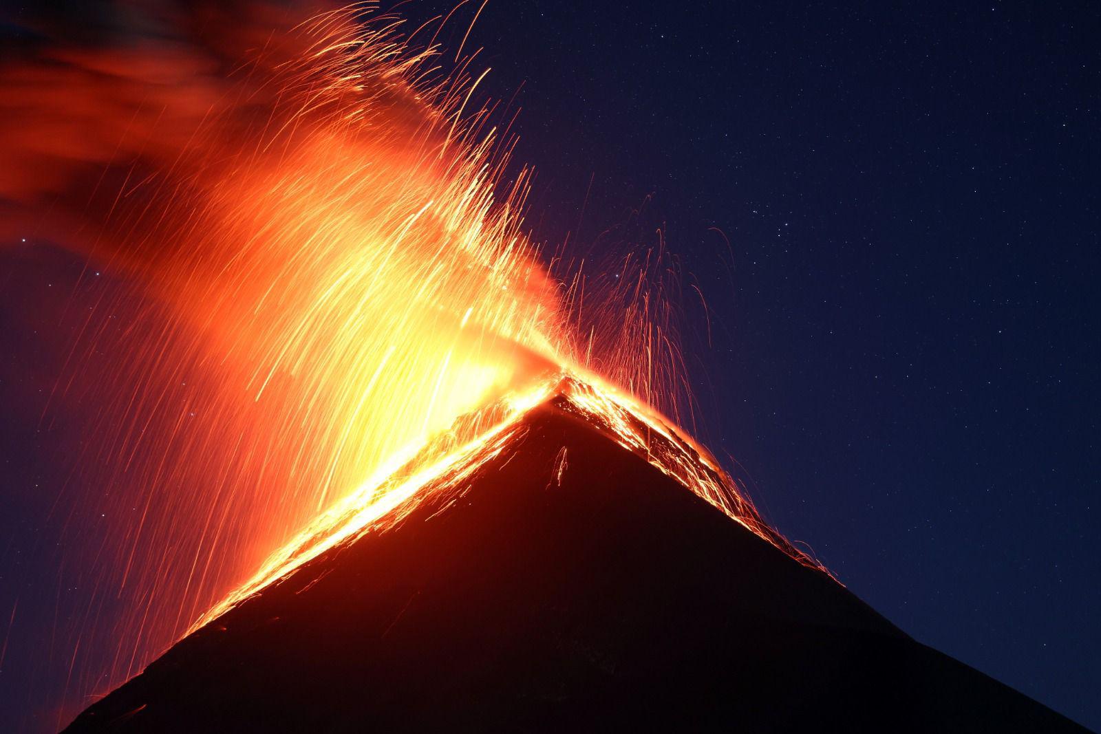 Fuego Volcano Erupting